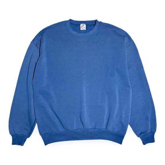 Vintage 90s Jerzees Blue Blank Crewneck Sweatshirt Mens XL Russell - Picture 1 of 8